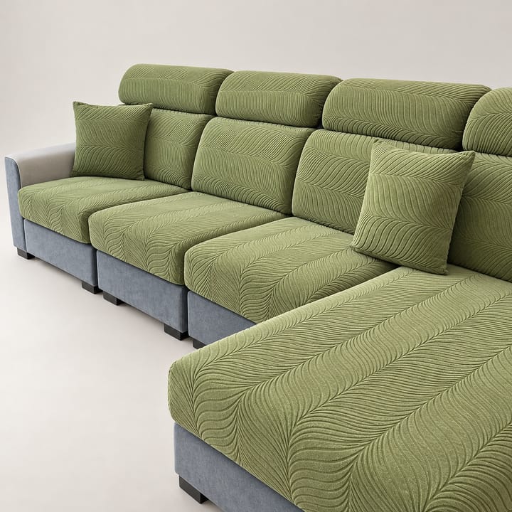 The Deep Leaf Jacquard Cushion Cover, Moss Green