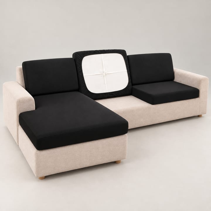 The Smooth Stretch Cushion Cover, Black