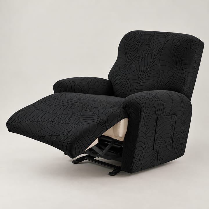 The Leaf Jacquard Recliner Slipcover, Black