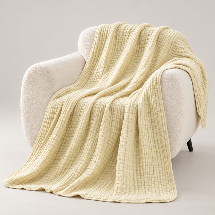 The Cotton Muslin Throw, Butter Yellow