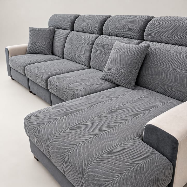 The Deep Leaf Jacquard Cushion Cover, Gray