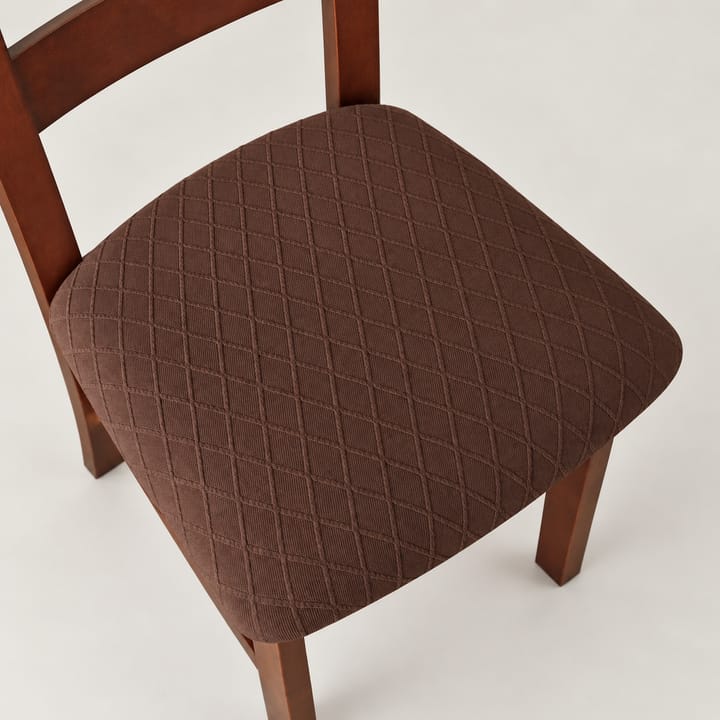 The Quilted Diamond Dining Chair Seat Cover, Coffee