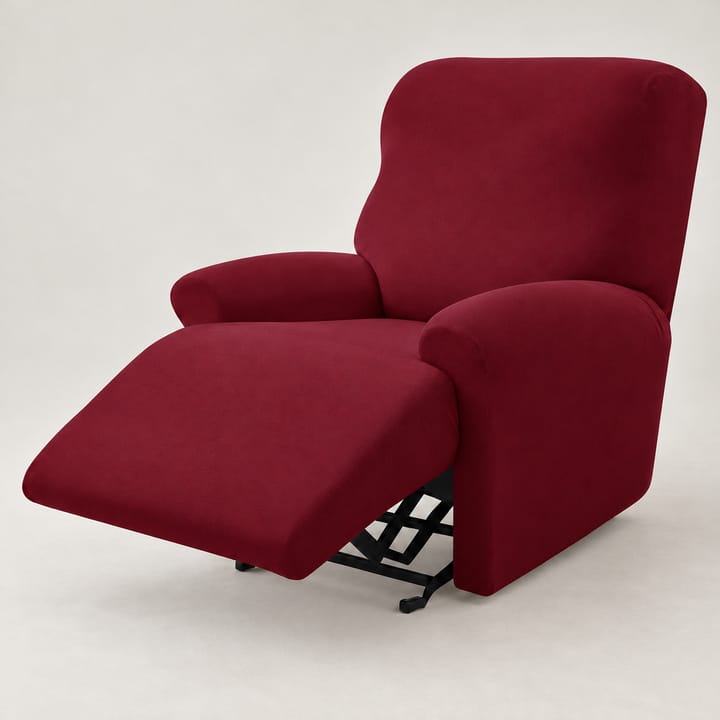 The Four Piece Stretch Recliner Cover Set, Burgundy