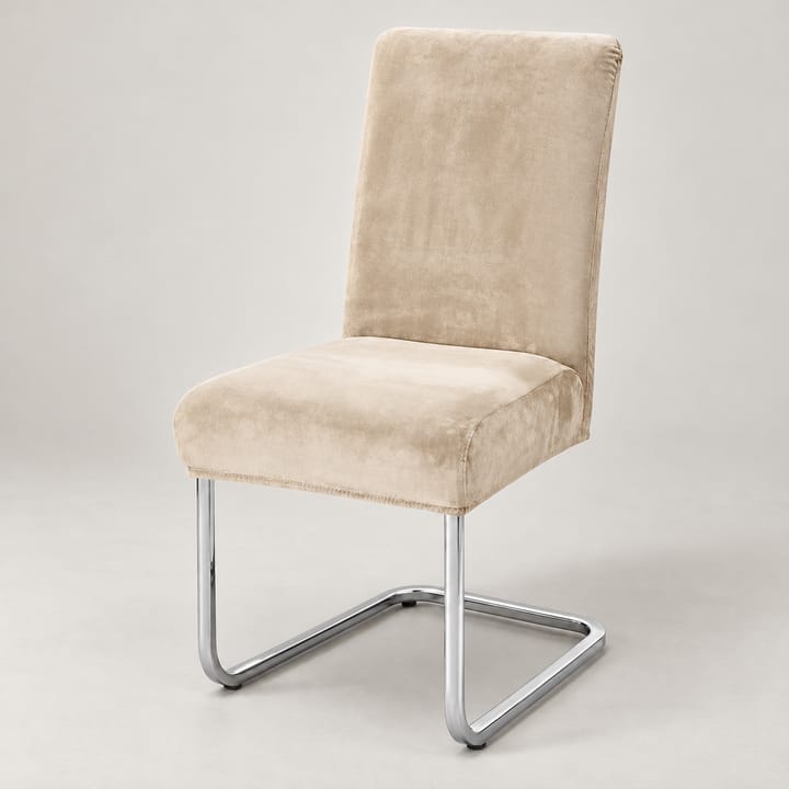 The Stretch Velvet Dining Chair Cover, Beige